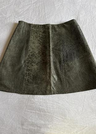 Натуральная кожаная юбка.