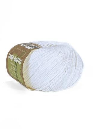 Пряжа sugar/шугар, белый 07647, lana gatto