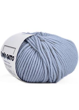 Пряжа maxi soft/макси софт, ярко-голубой 14342, lana gatto