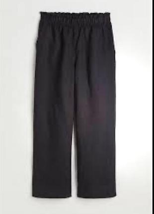 Чорні лляні брюки від h&m