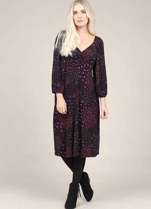 Платье миди в цветочный принт