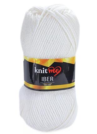 Пряжа iber/ибер, белый ki1, knit me