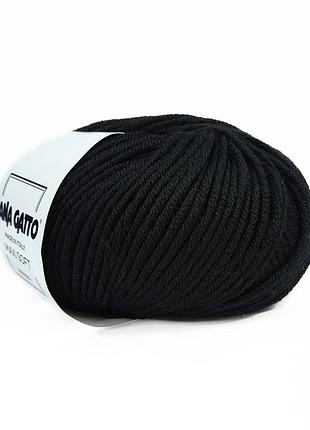 Пряжа maxi soft/макси софт, черный 10008, lana gatto