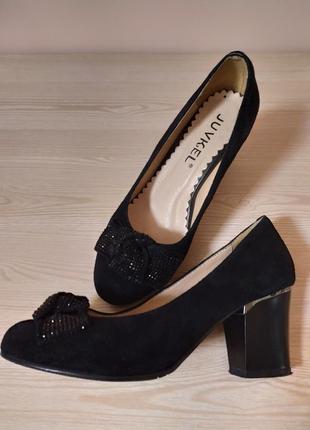 Туфли женские черные натуральный замш1 фото
