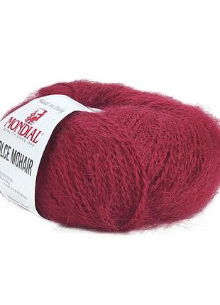 Пряжа dolce mohair/дольче мохер, вишневый 93, mondial