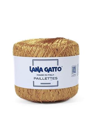 Пряжа paillettes/паллетс, винтажное золото 30789, lana gatto