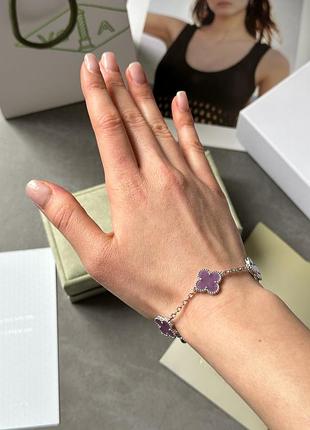 Жіночий браслет van cleef & arpels vintage alhambra onyx/diamond 18k white gold one size