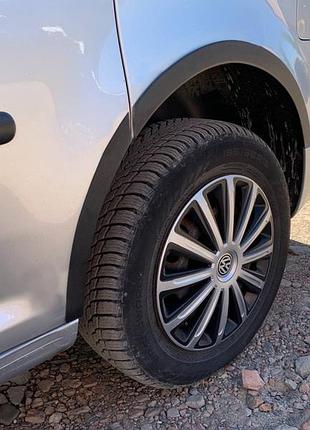 Накладки на арки черный мат для volkswagen caddy 2010-2015 2 боковых пластик тюнинг авто защита от грязи dm-11