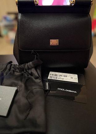 Сумка dolce gabbana sicilia оригінал 21 cm чорна
