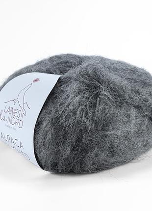 Пряжа alpaca brushed/альпака брашед, сірий 16, laines du nord