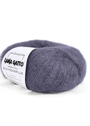 Пряжа silk mohair lux/сілк мохер люкс, сіро-ліловий 9373, lana gatto