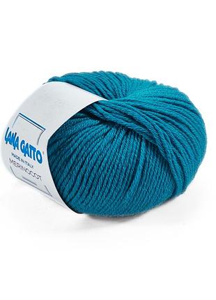 Пряжа merinocot/меринокот, бирюзовый 14636, lana gatto