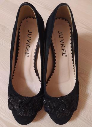 Туфли женские черные натуральный замш2 фото