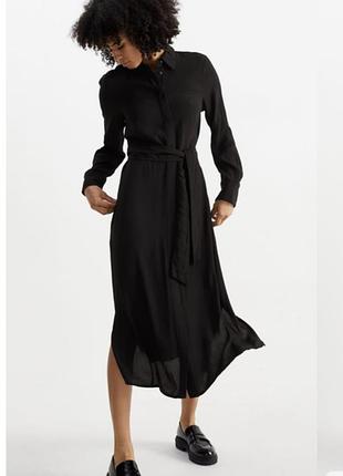 Стильное с карманами, пояском и разрезами по бокам платье 👗 рубашка  большого размера