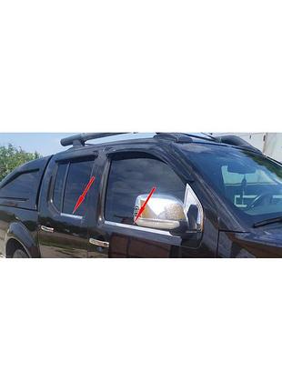 Наружняя окантовка стекол 4 шт carmos для nissan navara 2006-2015 хромированные накладки для защиты стек dm-11