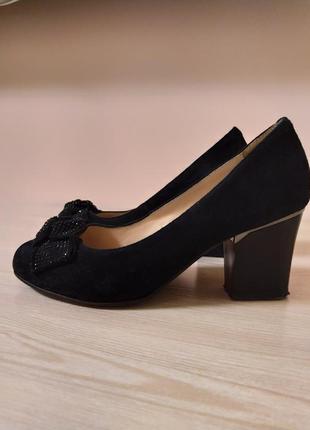 Туфли женские черные натуральный замш4 фото