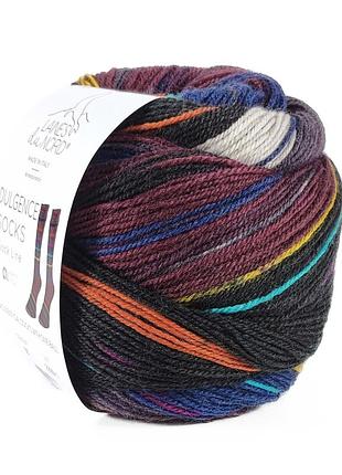 Пряжа indulgence sock/індульгенсе сок, темно-сірий-буряковий-сірий-темно-бежевий мультиколор 5, laines du nord