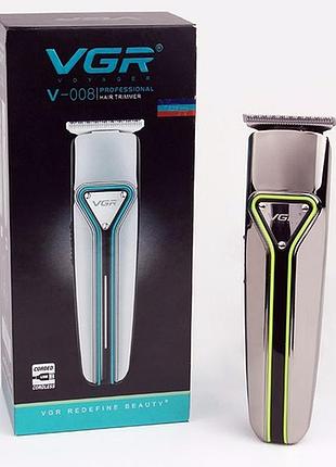 Профессиональная машинка триммер беспроводная для стрижки волос vgr v-008 green