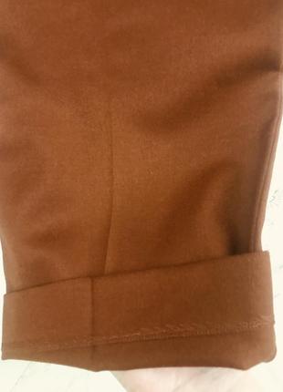Шерстяные брюки терракотового цвета massimo dutti7 фото