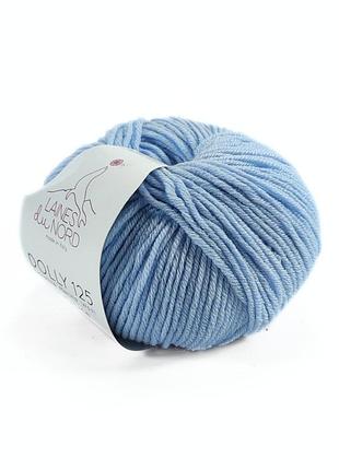 Пряжа dolly 125/долли 125, голубой 15, laines du nord