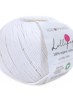 Пряжа lollipop/лолипоп, белый 1001, performance