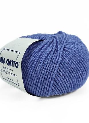 Пряжа super soft/супер софт, ярко-голубой 14341, lana gatto