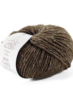 Пряжа aran tweed/аран твид, коричневый 8, laines du nord
