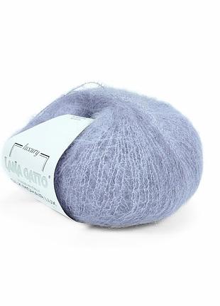 Пряжа silk mohair lux/сілк мохер люкс, пурпурова димка 9380, lana gatto