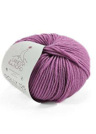Пряжа dolly 125/доллі 125, фіолетово-бузковий 227, laines du nord