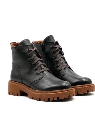 Демісезонні жіночі шкіряні черевики mida, чорні 41р