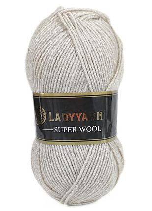 Пряжа super wool/супер вул, мушля nw003, lady yarn