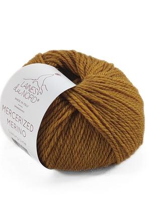 Пряжа mercerized merino/мерсеризед мерино, горчичный 22, laines du nord