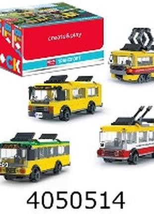 Конструктор iblock транспорт 4 види у дисплеї 173-182 дет. (8/48)