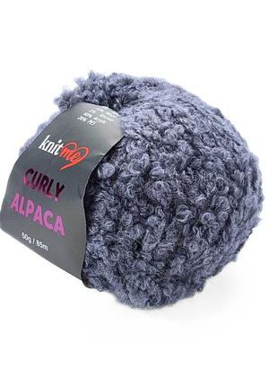 Пряжа curly alpaca/кёрли альпака, серо-голубой кс07, knit me
