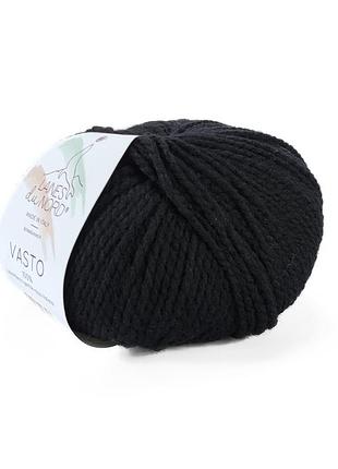 Пряжа vasto/васто, черный 9, laines du nord