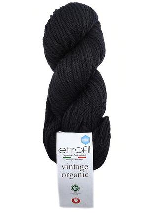 Пряжа vintage organic/винтаж органик,черный 79083, etrofil