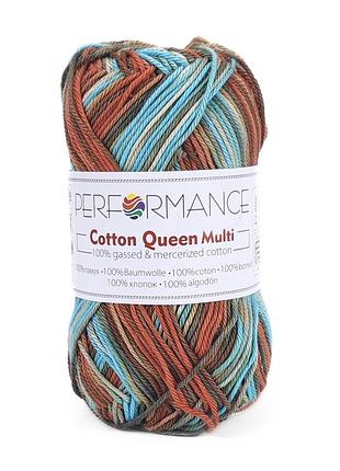 Пряжа cotton queem multi/коттон квин мульти, охра-коричневый-голубой-оливковый мультиколор 10405 performance