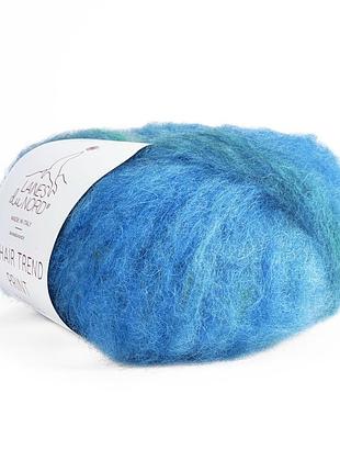 Пряжа mohair trend print/мохер тренд принт, зеленый-салатовый-голубой 3, laines du nord