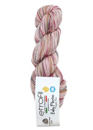 Пряжа baby merino print/бэби мерино принт, сиреневый-розовый-лиловый el282, etrofil