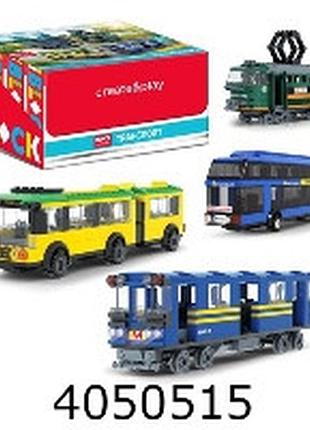 Конструктор iblock транспорт 4 види у дисплеї 216-267 дет. (8/48)