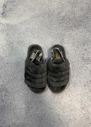 Жіночі тапочки ugg w fluff yeah slide 🩶