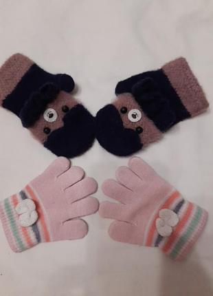 Перчатки -трансформеры,с хомутом на пальчики,зима,теплые,
и перчатки еврозима,розовые,на,2р.