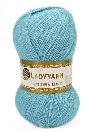 Пряжа angora love/ангора лав, голубовато-бирюзовый hn020, lady yarn