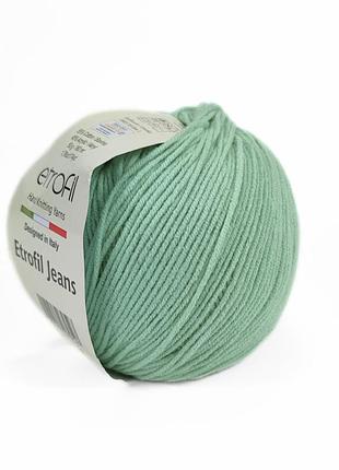 Пряжа etrofil jeans/этрофил джинс,мятный 054, etrofil
