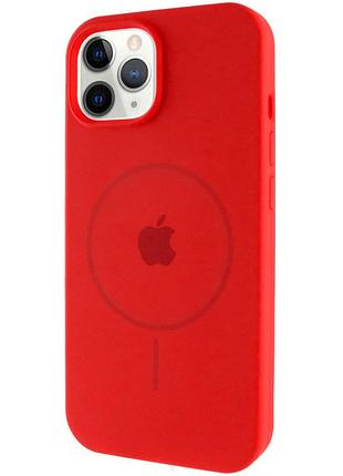 Чехол silicone case full protective (aa) with magsafe для apple iphone 11 pro (5.8") красный / red