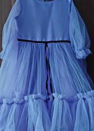 Праздничное сиреневое платье на девочку из фатина, платье на праздник