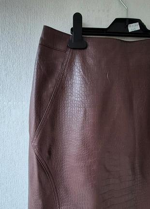 Кожаная фактурная юбка