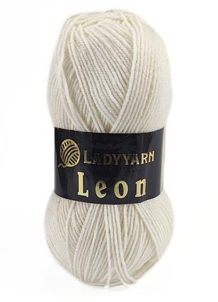 Пряжа leon/леон, молочний ln017, lady yarn