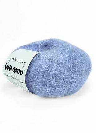 Пряжа silk mohair lux/сілк мохер люкс, блакитний 8480, lana gatto