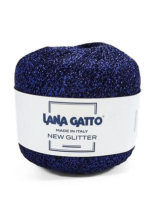 Пряжа new glitter/нью гліттер, синій 9115, lana gatto